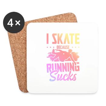 patinage - Dessous de verre (lot de 4) - blanc - Devant