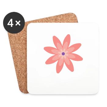 Pink flower - Coasters (set of 4) - white - Front