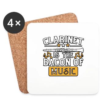 La clarinette est le bacon de la musique pour clarinettistes - Dessous de verre (lot de 4) - blanc - Devant