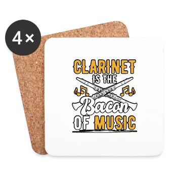 La clarinette est le bacon de la musique pour clarinettistes - Dessous de verre (lot de 4) - blanc - Devant