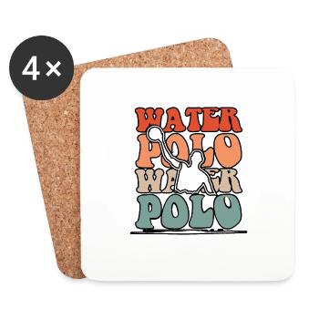 Water polo water polo swimming - Coasters (set of 4) - white - Front