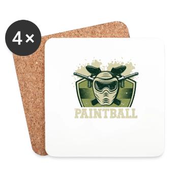 Paintball Creative Paint Color Art Airsoft Paint - Dessous de verre (lot de 4) - blanc - Devant