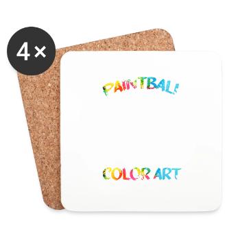 Paintball Creative Paint Color Art Airsoft Paint - Dessous de verre (lot de 4) - blanc - Devant