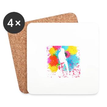 Girl Paintballer Player Paintball Woman - Coasters (set of 4) - white - Front