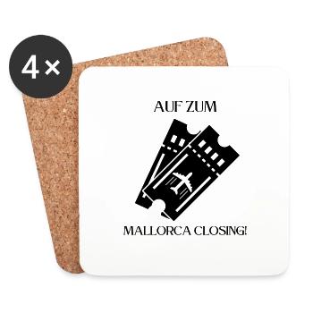 Auf gehts zum Malle Closing! Party, Mallorca, JGA! - Untersetzer (4er-Set) - Weiß - Vorne