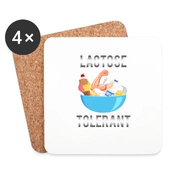 Lactose Tolerant Funny Dairy Products Free Vegan - Coasters (set of 4) - white - Front