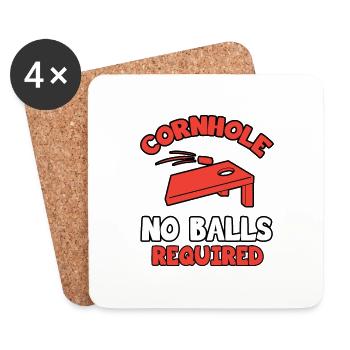 Cornhole Pas de balles requises Lancer de sac de haricots - Dessous de verre (lot de 4) - blanc - Devant