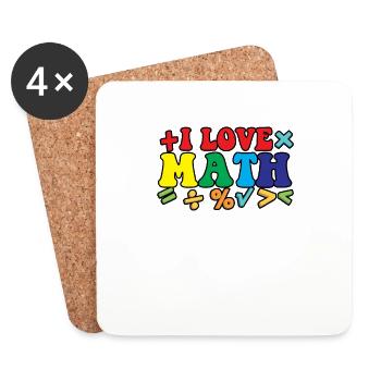 I Love Math For Teachers, Children, Men, Women - Coasters (set of 4) - white - Front