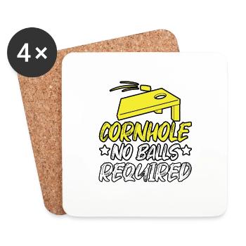 Cornhole Pas de balles requises Lancer de sac de haricots - Dessous de verre (lot de 4) - blanc - Devant