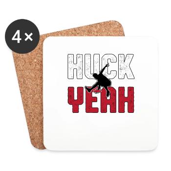 Huck oui! Ultimate Frisbee Flying Disc Lancer - Dessous de verre (lot de 4) - blanc - Devant