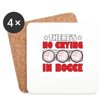 Il n’y a pas de pleurs en pétanque Bocce Boccia Boule Petanque - Dessous de verre (lot de 4) - blanc - Devant