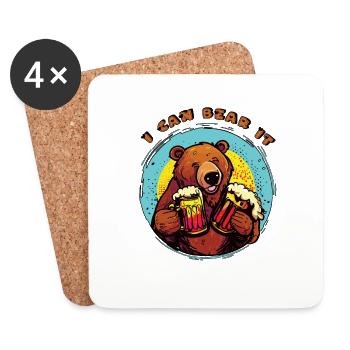 Je peux le supporter! Je peux supporter aussi ensuite.. et prochaine abeille - Dessous de verre (lot de 4) - blanc - Devant