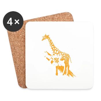 Tu n’es même pas à mon niveau Lunettes de soleil girafe - Dessous de verre (lot de 4) - blanc - Devant