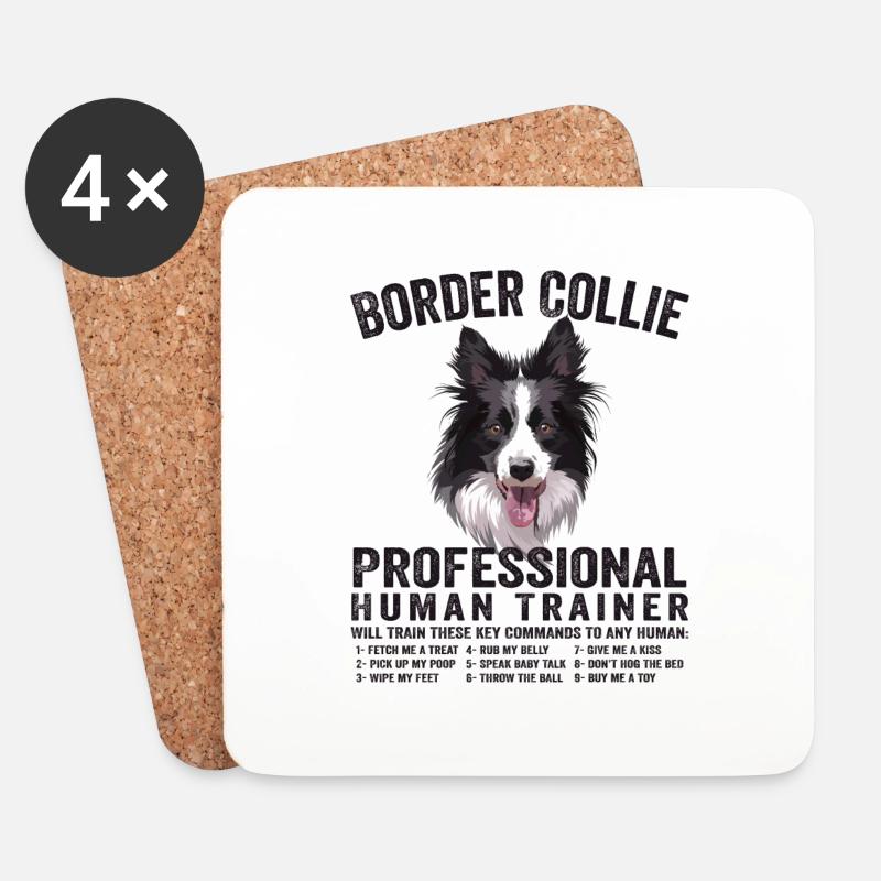 Beautiful Border Collie Pro Human Trainer Border - Untersetzer (4er-Set) - Weiß