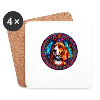 Beagle Lover Fashion - Drôle d’artisan Beagle Staine - Dessous de verre (lot de 4) - blanc - Devant