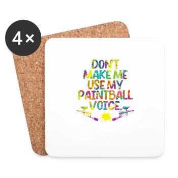 Ne me forcez pas à utiliser ma voix de paintball - Dessous de verre (lot de 4) - blanc - Devant