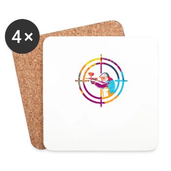 Paintball Crosshairs Paintballing Player Objective - Coasters (set of 4) - white - Front