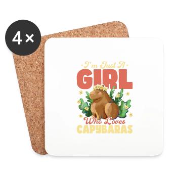 Je suis juste une fille qui aime Capybaras Capybara Roden - Dessous de verre (lot de 4) - blanc - Devant
