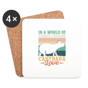 In A World Of Chaos Choose Capybara Love Capibara - Coasters (set of 4) - white - Front