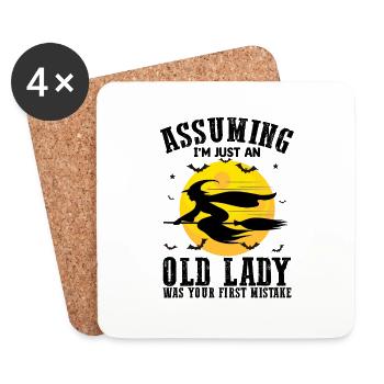 Assuming Im Just An Old Lady Was Your First Mistak - Coasters (set of 4) - white - Front