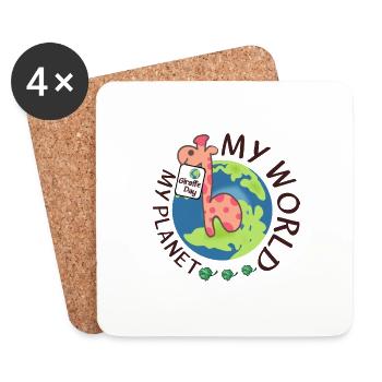 Giraffentag - Naturliebe - Untersetzer (4er-Set) - Weiß - Vorne