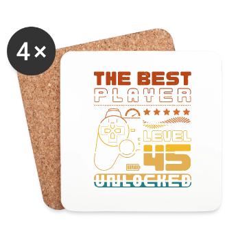 The Best Player - Level 45 unlocked - Untersetzer (4er-Set) - Weiß - Vorne