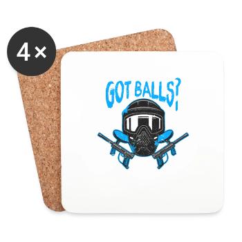 Got Balls Funny Paintball Player Paintballing - Coasters (set of 4) - white - Front