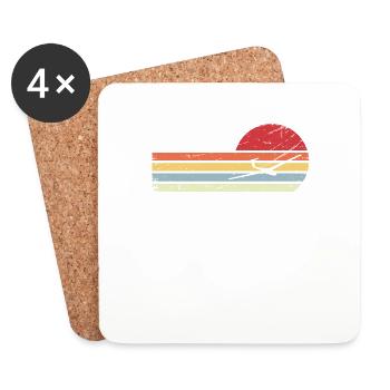 Sun et Retro Lines - Planeur - - Dessous de verre (lot de 4) - blanc - Devant