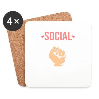 Travailleuse sociale Je serai là pour toi pour les hommes - Dessous de verre (lot de 4) - blanc - Devant