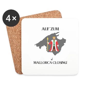 Auf gehts zum Malle Closing! Party, Mallorca, JGA! - Untersetzer (4er-Set) - Weiß - Vorne