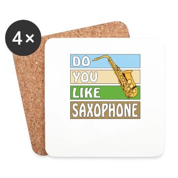 AIMEZ-VOUS LES SAXOPHONES - Dessous de verre (lot de 4) - blanc - Devant