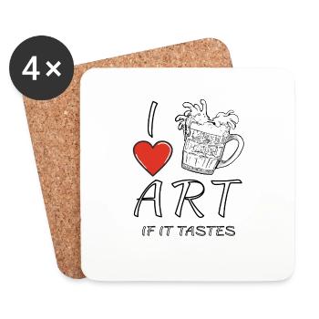 J’ADORE LA BIÈRE D’ART - Dessous de verre (lot de 4) - blanc - Devant