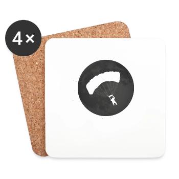 Full Moon - Paragliding - - Coasters (set of 4) - white - Front