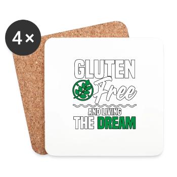 Sans gluten et vivre le rêve Gluten Frei - Dessous de verre (lot de 4) - blanc - Devant