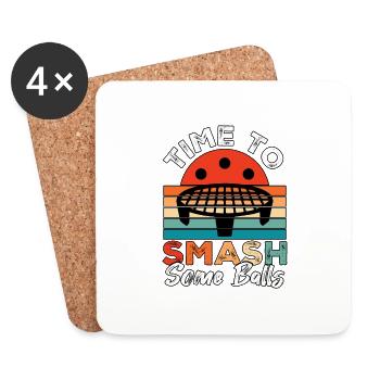 Time To Smash Some Balls Round Net Roundnet - Untersetzer (4er-Set) - Weiß - Vorne