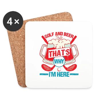 Golf et bière C’est pourquoi je suis ici 2 - Dessous de verre (lot de 4) - blanc - Devant