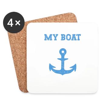 My boat my rules funny boating captain - Coasters (set of 4) - white - Front