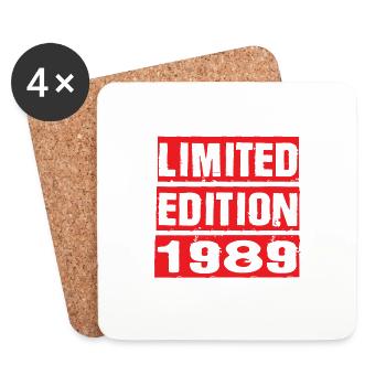 Edition Limitée 1989 Anniversaire 1989 Vintage Rétro - Dessous de verre (lot de 4) - blanc - Devant