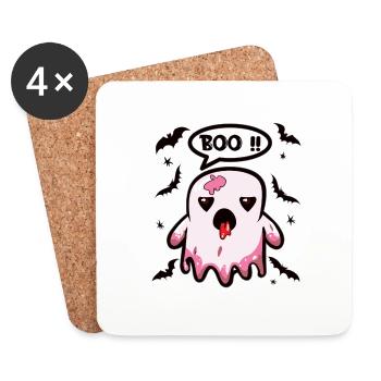 Boo ghost pink - Coasters (set of 4) - white - Front