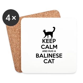 Bleib Ruhig - Balinesische Katze Mama Vater - Untersetzer (4er-Set) - Weiß - Vorne