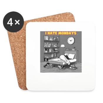 Morning grouch - I hate montage - Coasters (set of 4) - white - Front