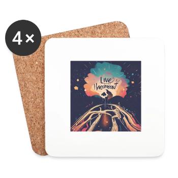 Vivez l’instant présent - Dessous de verre (lot de 4) - blanc - Devant