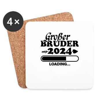 Großer Bruder 2024 - Untersetzer (4er-Set) - Weiß - Vorne