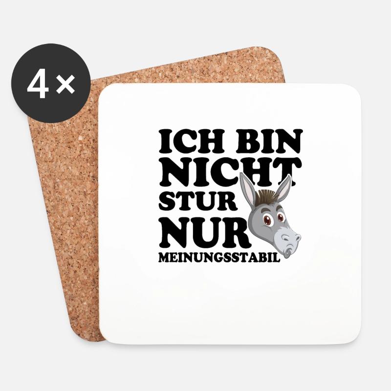 Ich Bin Nicht Stur Nur Meinungsstabil - Untersetzer (4er-Set) - Weiß