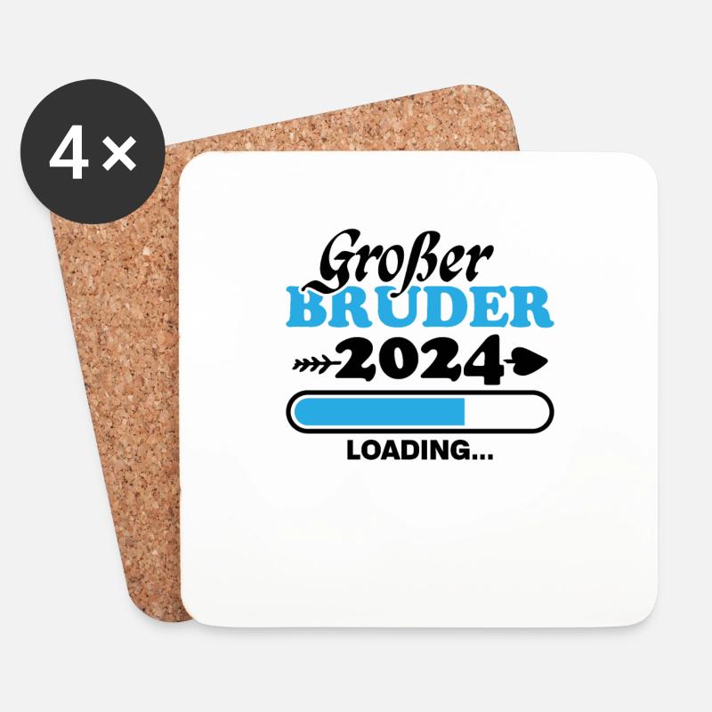 Großer Bruder 2024 - Untersetzer (4er-Set) - Weiß