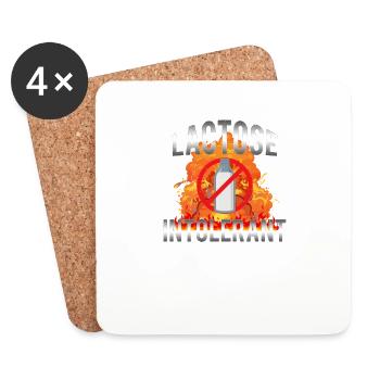 Lactose Intolerant Funny Milk Vegan Cheese Dairy - Coasters (set of 4) - white - Front