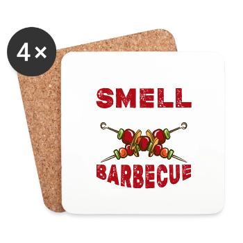 Real Men Smell Like Barbecue Für Männer Pitmaster - Untersetzer (4er-Set) - Weiß - Vorne