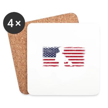 Proud American Sister - Coasters (set of 4) - white - Front