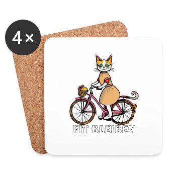 GARDER VOTRE CHAT EN FORME - Dessous de verre (lot de 4) - blanc - Devant