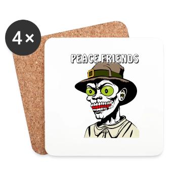HALLOWEEN PEACE FRIENDS - Coasters (set of 4) - white - Front